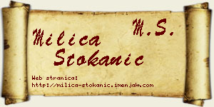 Milica Stokanić vizit kartica